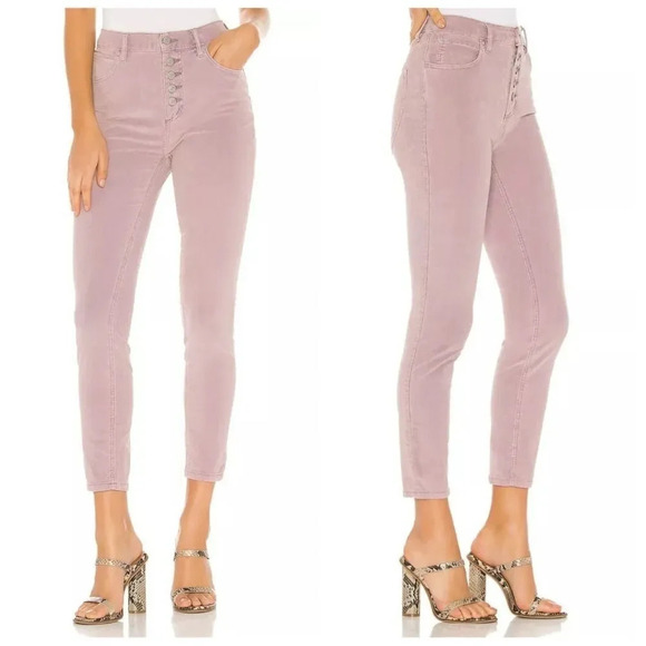 Free People Women's Sun Chaser Corduroy Skinny Ankle Jeans In Frosted Lilac - Picture 2 of 11